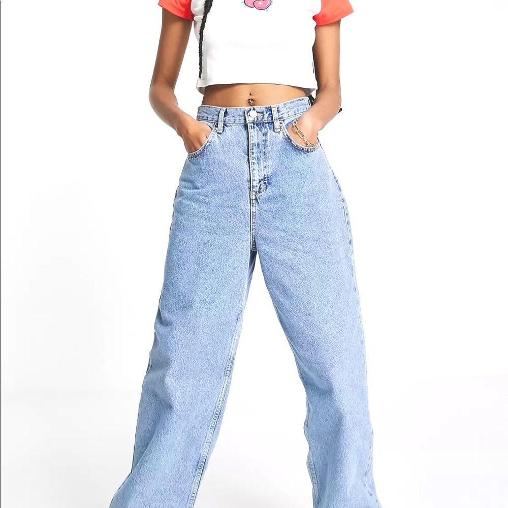 Topshop Baggy jean in mid blue
